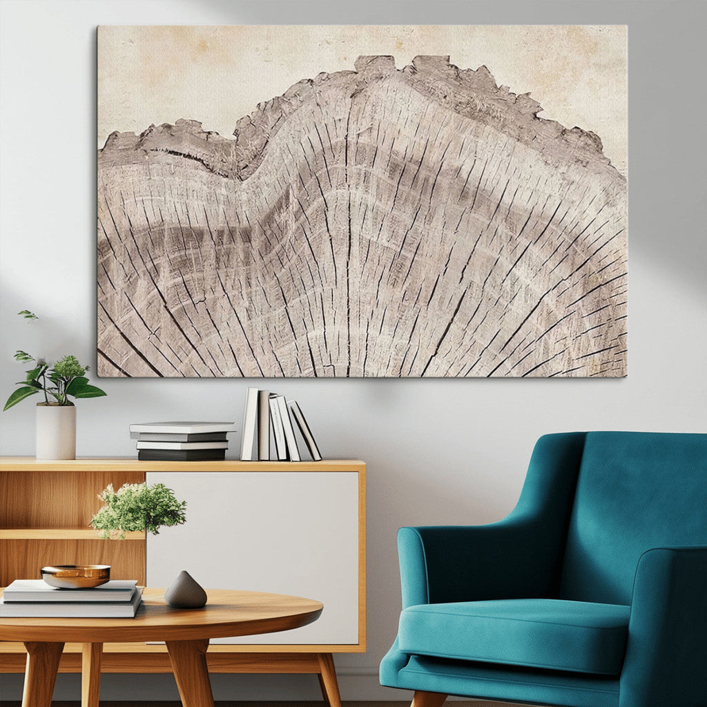 Tree Ring Wall Art Triptych, Rustic Wood Ring Canvas Print