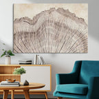 Tree Ring Wall Art Triptych, Rustic Wood Ring Canvas Print
