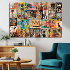 Abstract Art Collage Wall Art Canvas Print, Urban Graffiti Style