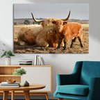 Highland Cow Canvas Wall Art Animal Print for Farm House Decor