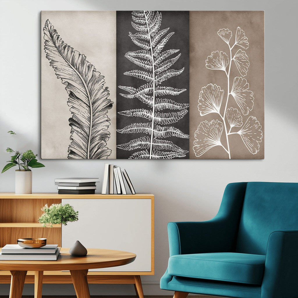 Minimalist Botanical Wall Art Canvas Print, Framed and Ready to Hang