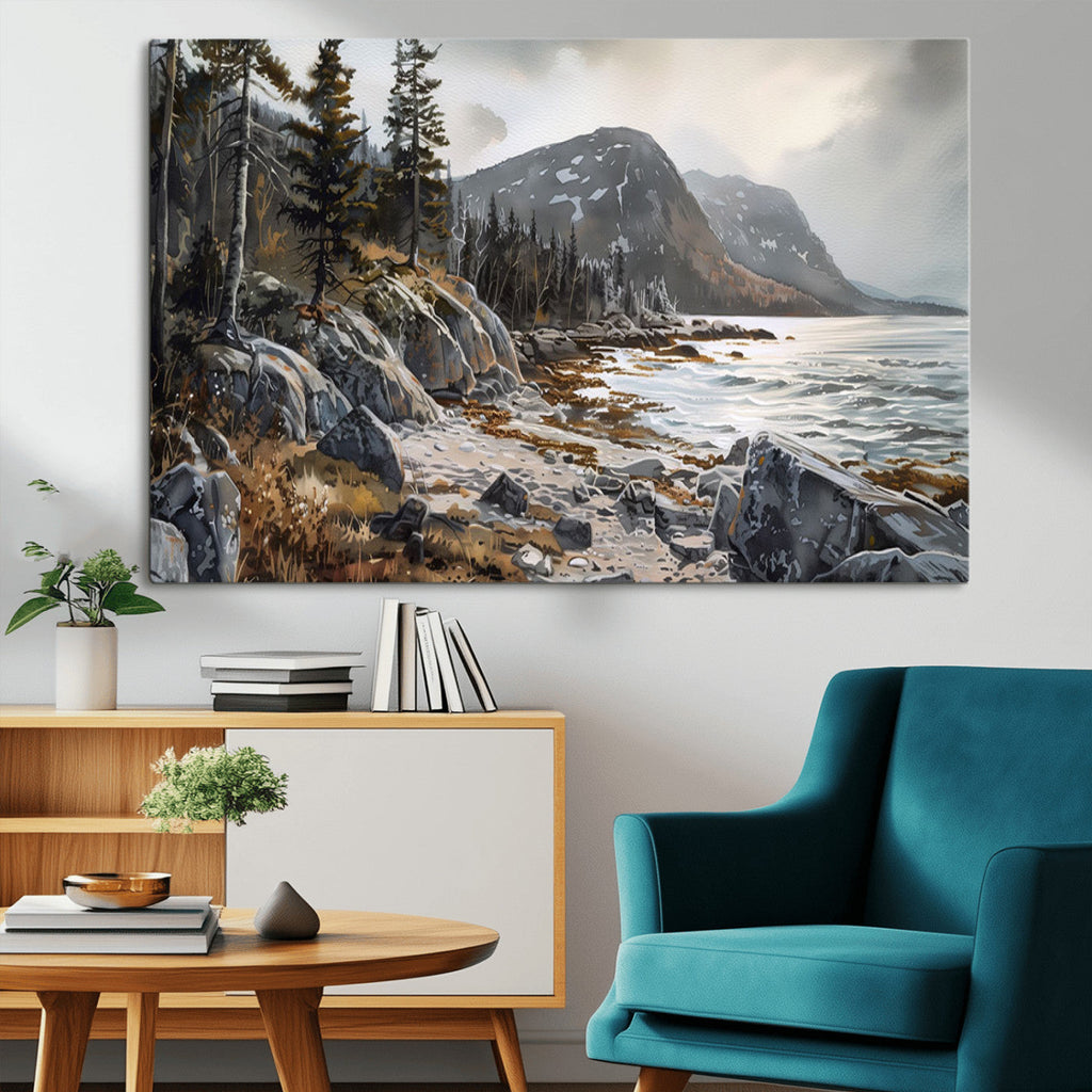 Serene Coastal View of Acadia National Park