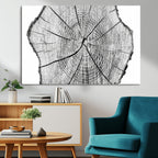 Rustic Tree Ring Wall Art Canvas Print, Framed and Ready to Hang