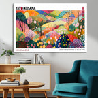 Framed Yayoi Kusama 1986 Wall Art Print | Japanese Wabi Sabi Vibrant Abstract Landscape Canvas
