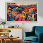Yayoi Kusama Wall Art Canvas Print, Abstract Art, Large Framed Print, Japanese Wabi Sabi Wall Art