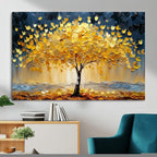 Golden Autumn Tree Wall Art | Framed Fall Leaves Canvas