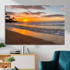 Tropical Beach Wall Art | Framed Sunset Ocean Canvas