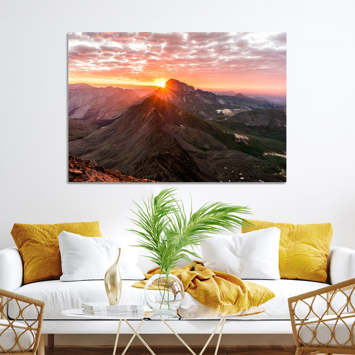 Mountain Sunrise Wall Art Canvas Print | Alpine Ridge Morning Light