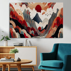 Abstract Mountain Wall Art Canvas Print | Vibrant Stylized Landscape