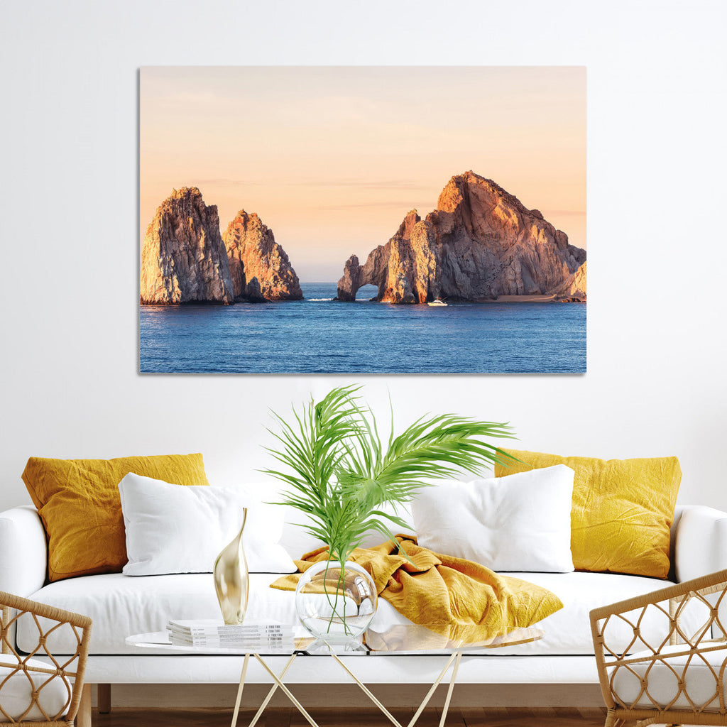 El Arco Wall Art Canvas Print, Framed Cabo San Lucas Ocean Arch Coastal Art