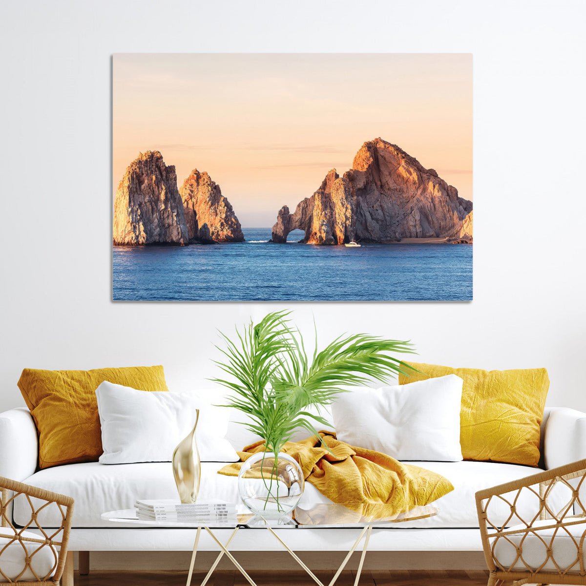 El Arco Wall Art Canvas Print, Framed Cabo San Lucas Ocean Arch Coastal Art