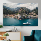 Amalfi Coast Wall Art | Framed Italian Seaside Canvas