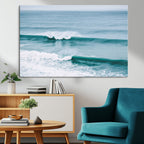 Ocean Swell Wall Art Canvas Print, Framed Surf Waves and Blue Water Scene