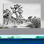 Joshua Tree Wall Art | Black & White Canvas Print, Nature Serenity Decor
