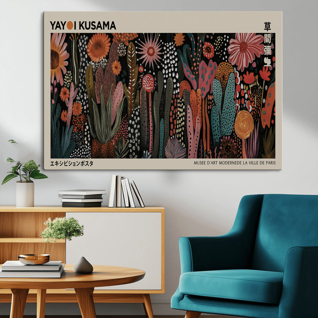 Modern Japanese Wall Art Canvas Print, Framed Abstract Mount Fuji Zen Landscape