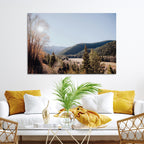 Rustic Landscape Wall Art Canvas Print, Serene Valley Scene