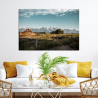 Rustic Farmhouse Wall Art Canvas Print, Teton Range Mormon Row Barn