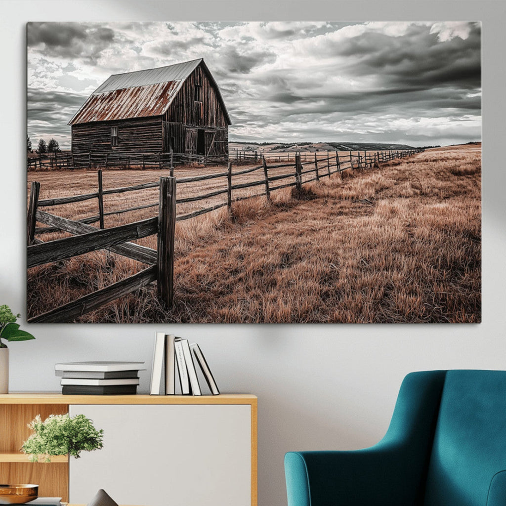 Rustic Weathered Barn Wall Art Canvas Print