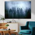 Foggy Pines Misty Forest Wall Art Print