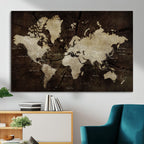 World Map Wall Art Canvas Print | Framed Travel Map Wall Art