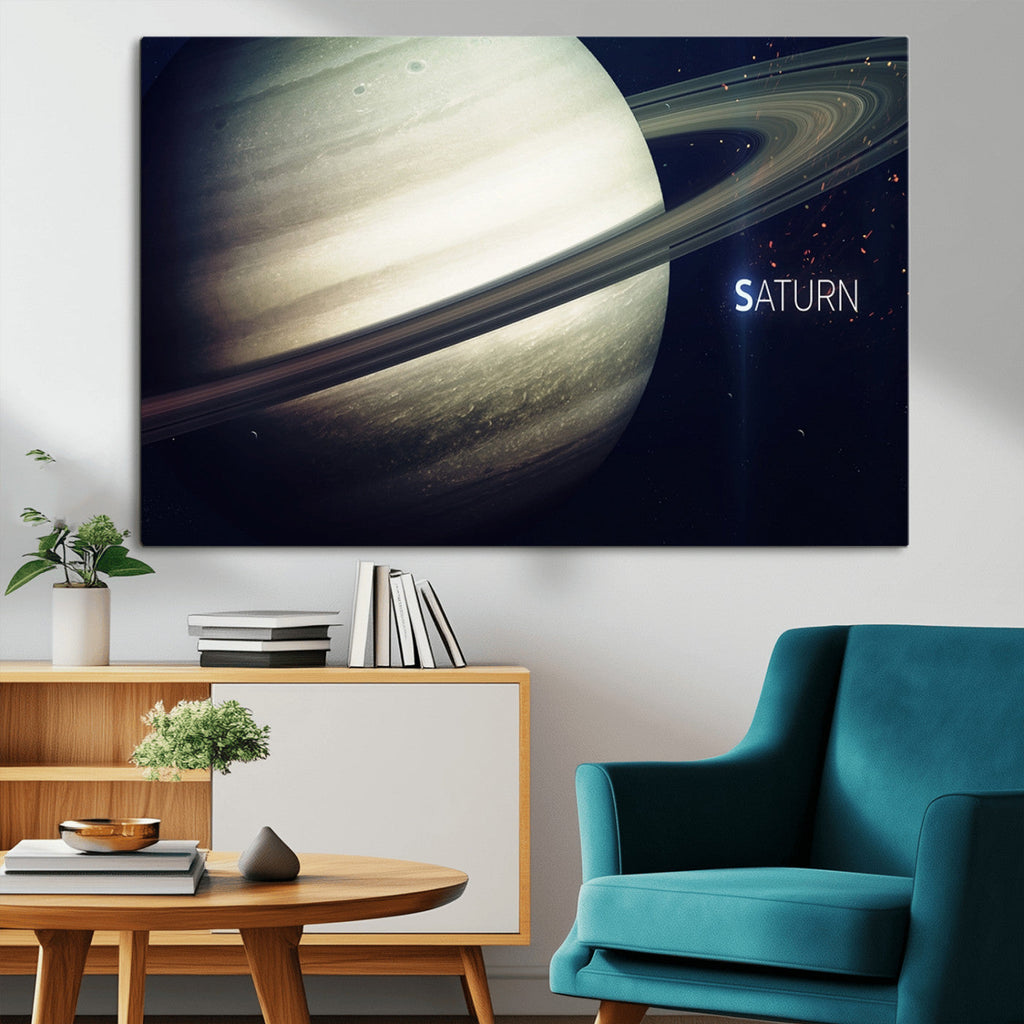 Framed Saturn Wall Art Canvas Print