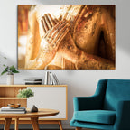 Buddha Statue Hands Wall Art Canvas Print