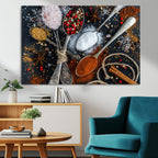 Spices and Seasonings Canvas Wall Art | Colorful Triptych Kitchen Decor
