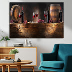 Wine and Barrels Wall Art Canvas Print