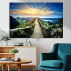 Mountain and Sunset Wall Art Canvas Print
