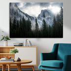 Wall Art Foggy Forest Landscape Canvas Print