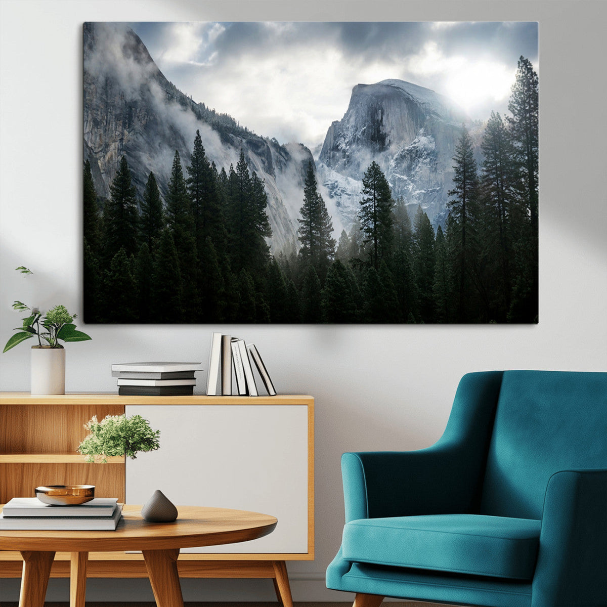 Wall Art Foggy Forest Landscape Canvas Print