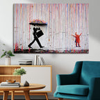 Banksy Wall Art Canvas Print | Framed Graffiti Street Art Picture
