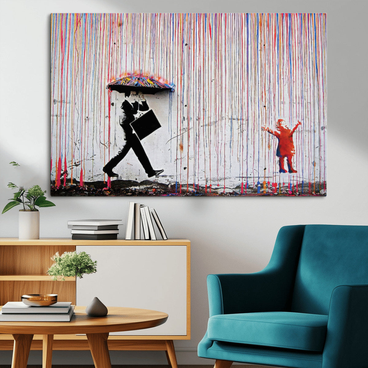 Banksy Wall Art Canvas Print | Framed Graffiti Street Art Picture