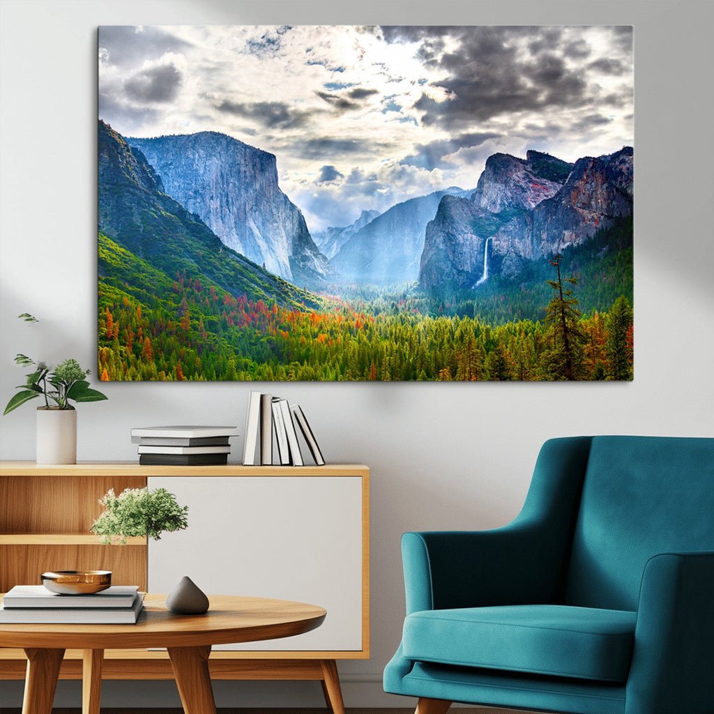 Yosemite Park Half Dome 3 Panel Canvas Print | Large Giclée Landscape Wall Art