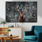Wall Art Deer Art Animal Canvas, Framed Wall Art Deer Canvas