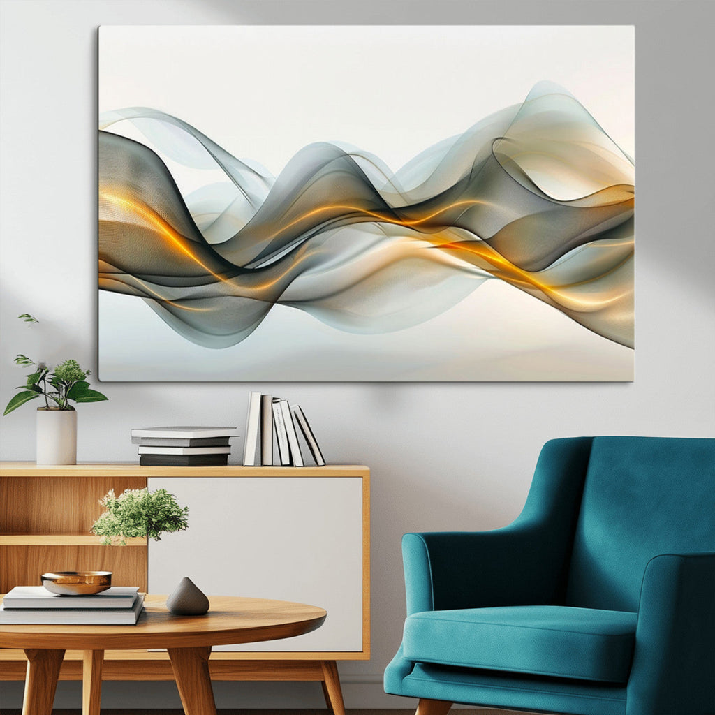 Abstract Wave Canvas Wall Art | Fluid Contemporary Elegance in Motion