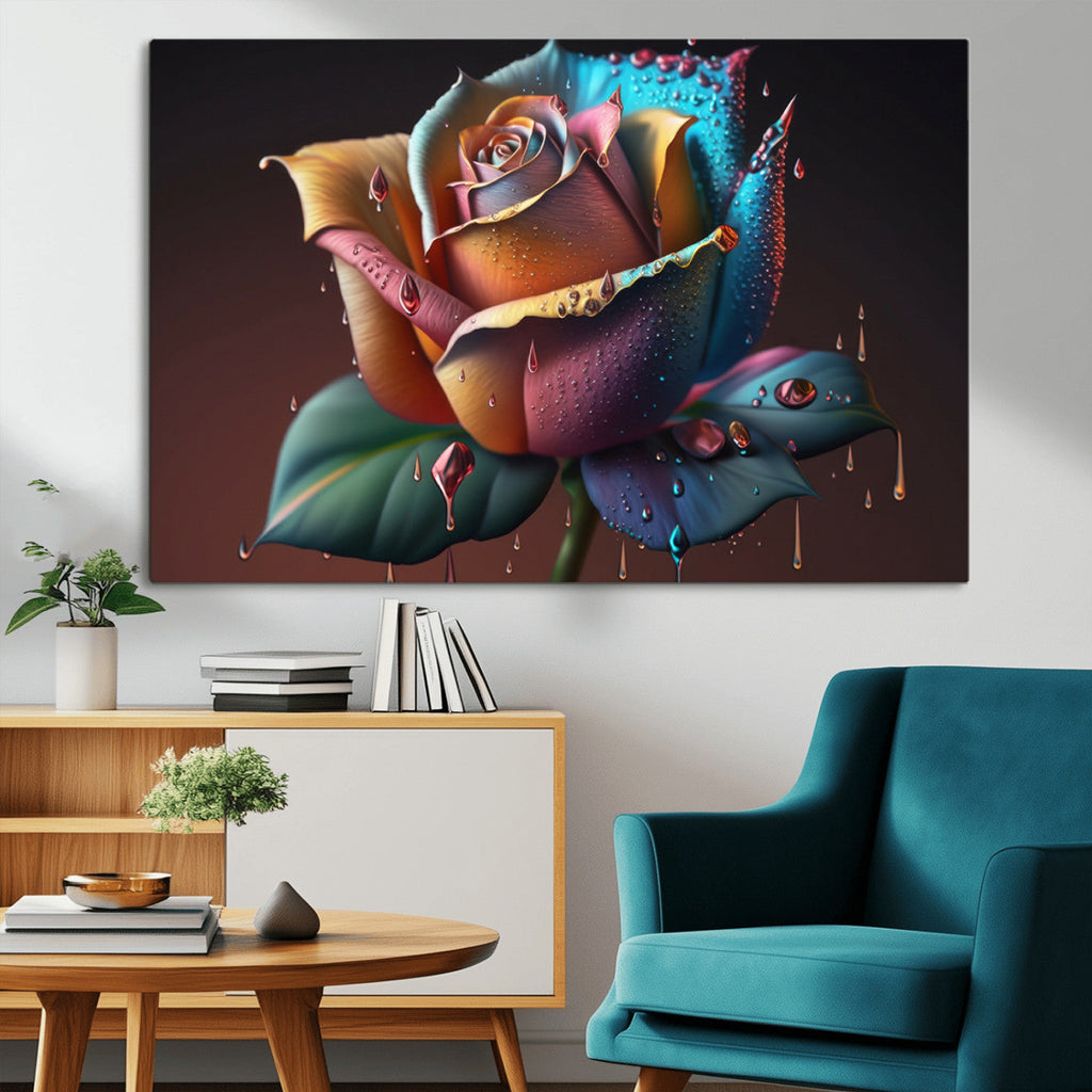 Abstract Rose Wall Art Canvas Print