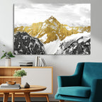 Gold Abstract Mountains Wall Art Print on Canvas, Nature Wall Art Print