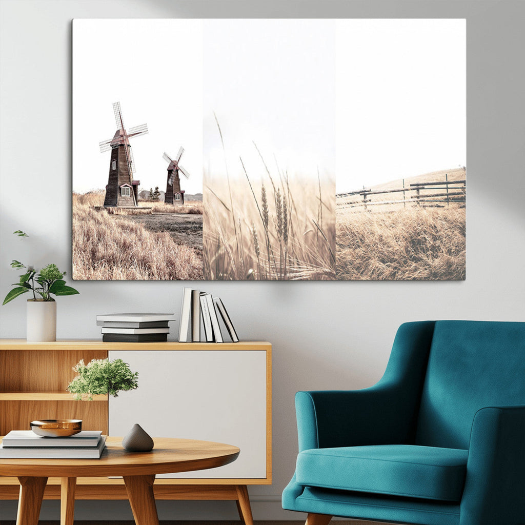 Farm Prints, Set of 6 Farmhouse Wall Art Canvas, Country House Decor
