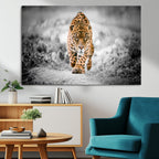 Jaguar Wall Art Canvas Print, Majestic Big Cat in Focused Pursuit