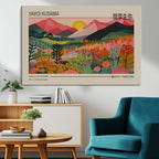 Yayoi Kusama 1986 Wall Art Print, Wabi Sabi Japanese Vibrant Abstract Landscape Canvas