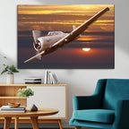Old War Plane Wall Art Canvas Print