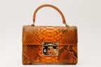 The Queen Orange Pythn Leather Handbag