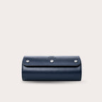 2 Watch Travel Case Vegan Leather Watch Roll (Midnight Blue)