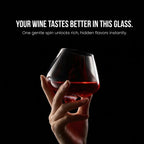 Kami Rotating Crystal Wine Glass & Wooden Coaster