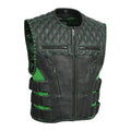 Tactical Emerald Men’s Motorcycle Leather Vest