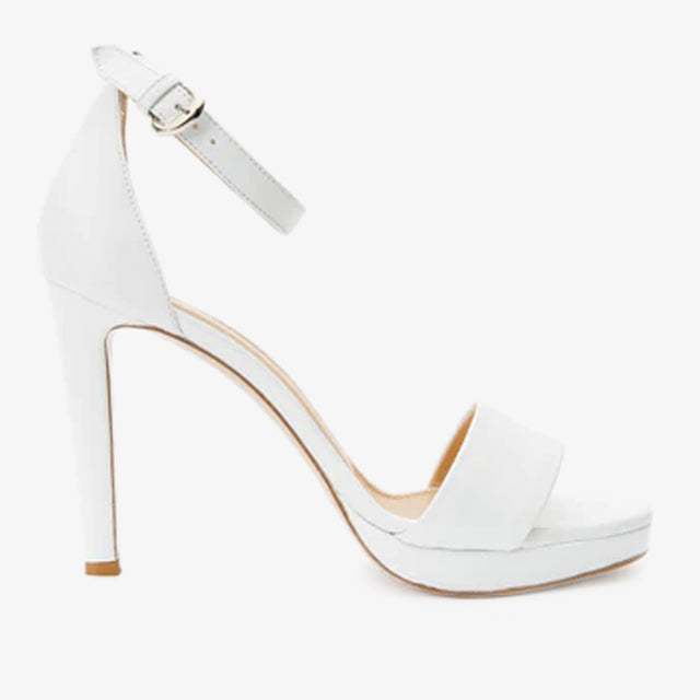 The Aksu White Leather Ankle Strap Women Sandal Final Sale!