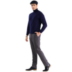 Mens Navy Pullover Turtleneck Sweater