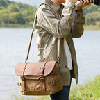 Waterproof Canvas DSLR Camera Bag Canvas Shoulder Camera Bag Messenger Bag QSM3032