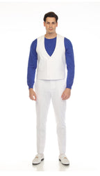 Men's White Double Breasted Seersucker Vest – Grant